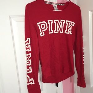 Pink long sleeve red shirt
